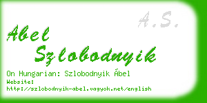 abel szlobodnyik business card