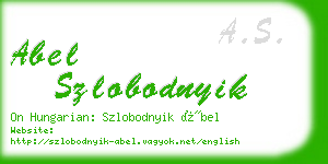 abel szlobodnyik business card